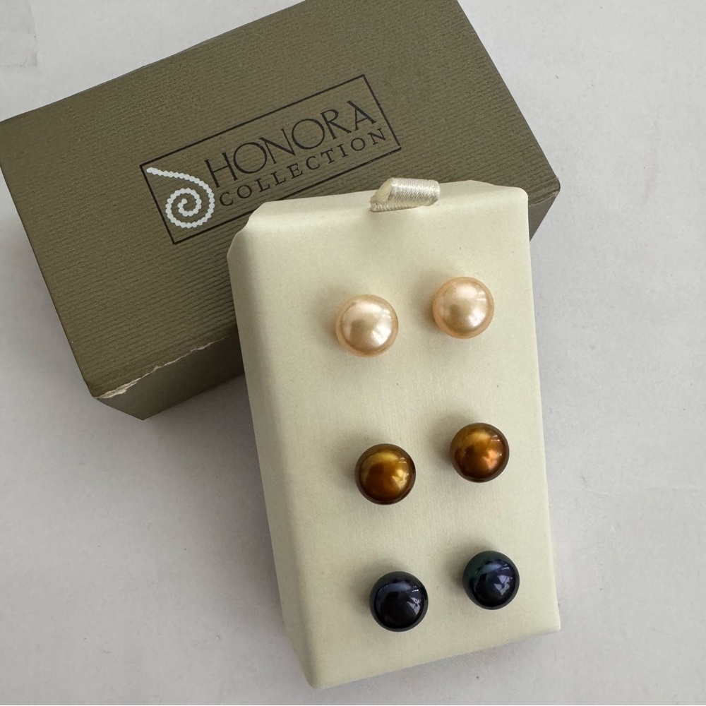 Honora Cultured Pearl Earrings Set of 3